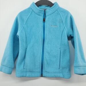 Columbia Girls Fleece Jacket Fleece Sweater Zip Up Pockets Teal 3T